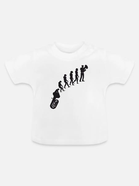 Tubaspieler Tuba Evolution - Baby Bio-T-Shirt mit Rundhals - Weiß