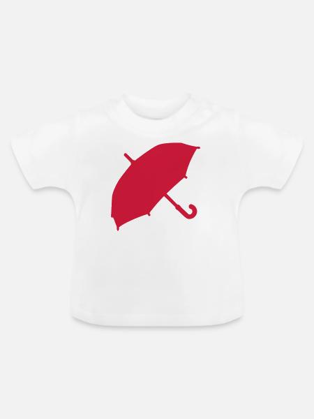 Regenschirm - Baby Bio-T-Shirt mit Rundhals - Weiß