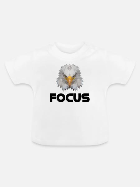 Focus Adler - Baby Bio-T-Shirt mit Rundhals - Weiß