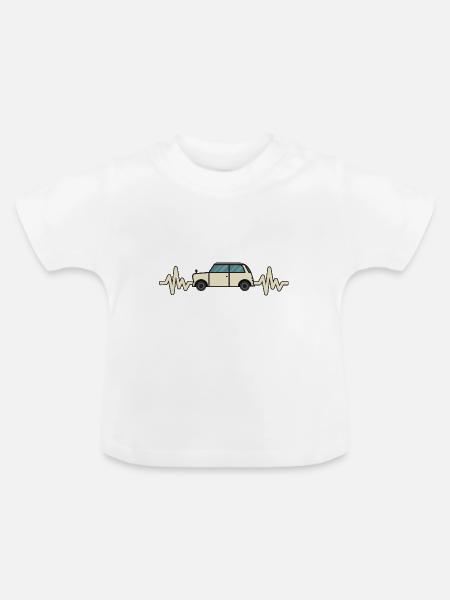 Auto - Wagen - Herzschlag - Autobus - Style - Baby Bio-T-Shirt mit Rundhals - Weiß