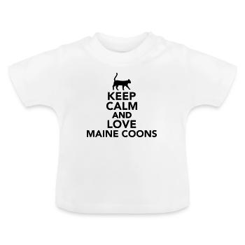 Chat Maine Coon - T-shirt bio col rond Bébé - blanc - Devant
