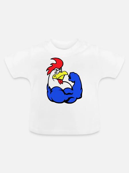 French Rooster - Baby Bio-T-Shirt mit Rundhals - Weiß
