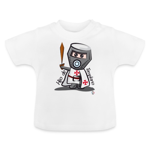 Hijo de templario (Casco) - Camiseta orgánica para bebé con cuello redondo
