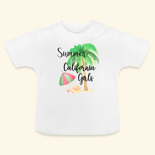 California Girl at Beach - Baby Bio-T-Shirt mit Rundhals