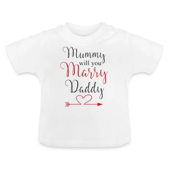 Mariez papa - T-shirt bio col rond Bébé - blanc - Devant