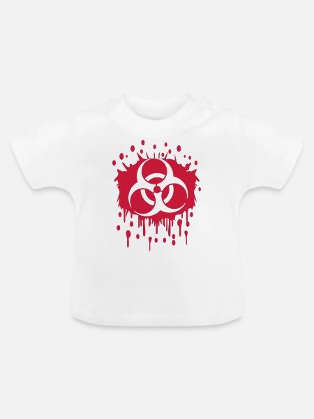 Biohazard Blut Graffiti - Baby Bio-T-Shirt mit Rundhals - Weiß