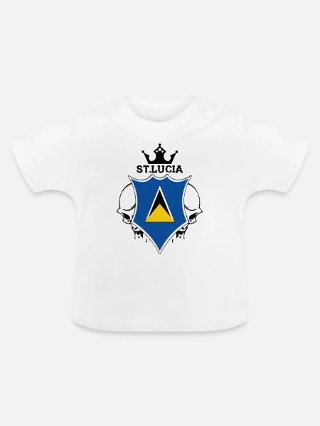 St. Lucia - Baby Bio-T-Shirt mit Rundhals - Weiß
