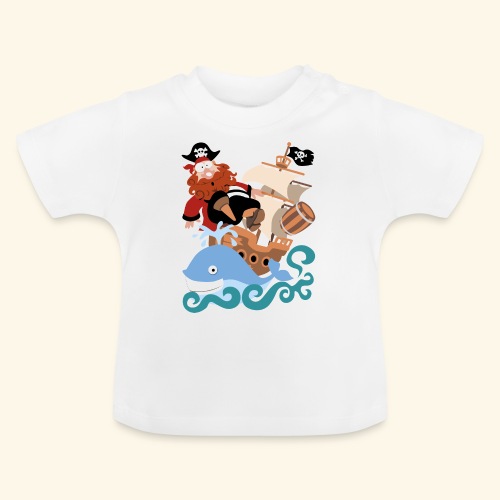 El pirata Barbarroja - Camiseta orgánica para bebé con cuello redondo