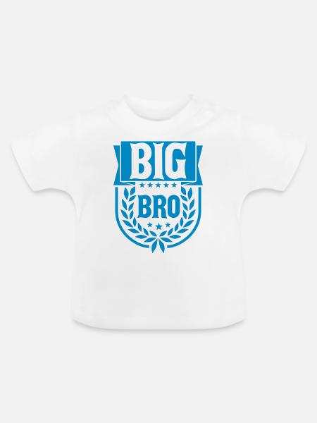 Text Big Bro Logo - Baby Bio-T-Shirt mit Rundhals - Weiß