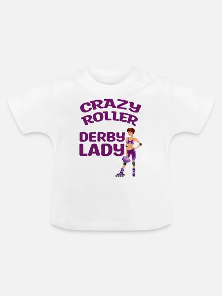 Roller Derby - Baby Bio-T-Shirt mit Rundhals - Weiß