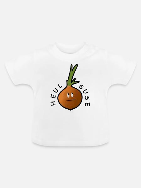 Heulsuse Zwiebel - Baby Bio-T-Shirt mit Rundhals - Weiß