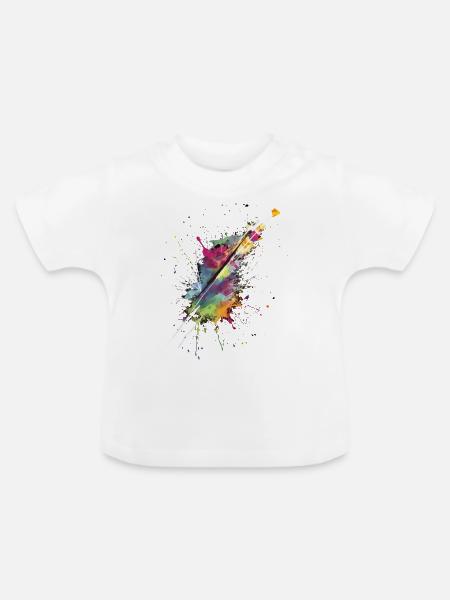 Mehrfarbige Aufgabe - Baby Bio-T-Shirt mit Rundhals - Weiß