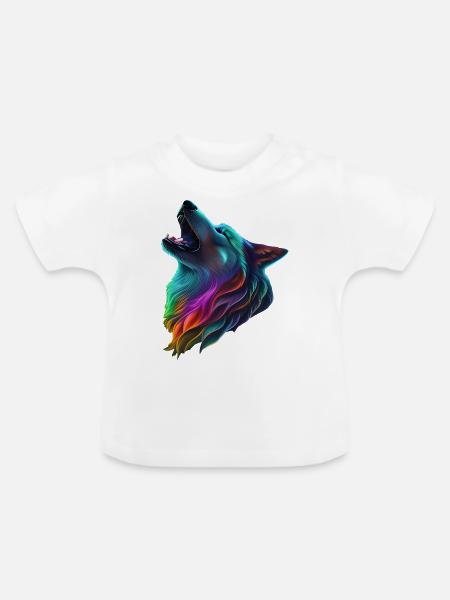 Wolf - Baby Bio-T-Shirt mit Rundhals - Weiß