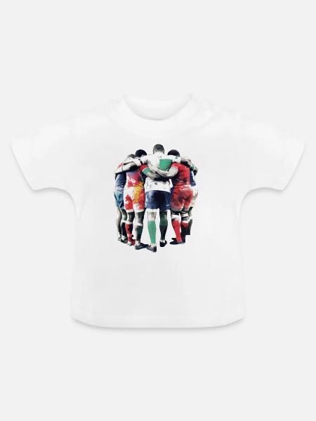 Rubgy-Spieler - Baby Bio-T-Shirt mit Rundhals - Weiß