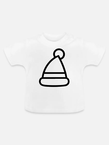 Weihnachtsmütze - Baby Bio-T-Shirt mit Rundhals - Weiß
