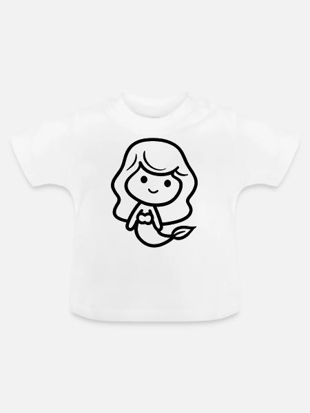 Meerjungfrau - Baby Bio-T-Shirt mit Rundhals - Weiß