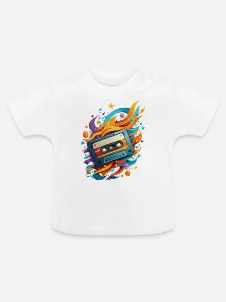 MIXTAPE II - Baby Bio-T-Shirt mit Rundhals - Weiß