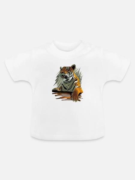 Tiger - Baby Bio-T-Shirt mit Rundhals - Weiß