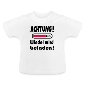 Dictons de cadeau d'anniversaire de bébé couche chargée - T-shirt bio col rond Bébé - blanc - Devant