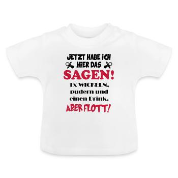 Bébé dictons je suis en charge - T-shirt bio col rond Bébé - blanc - Devant