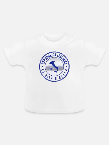 Italienische Lebenskunst Stempel - Baby Bio-T-Shirt mit Rundhals - Weiß