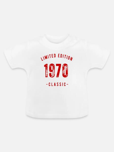 Limitierte Auflage 1970 Retro-Design - Baby Bio-T-Shirt mit Rundhals - Weiß