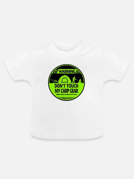Karpfen-Warnung - Baby Bio-T-Shirt mit Rundhals - Weiß