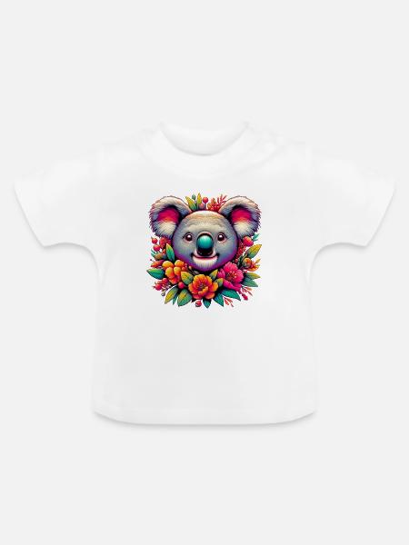 Koala - Baby Bio-T-Shirt mit Rundhals - Weiß