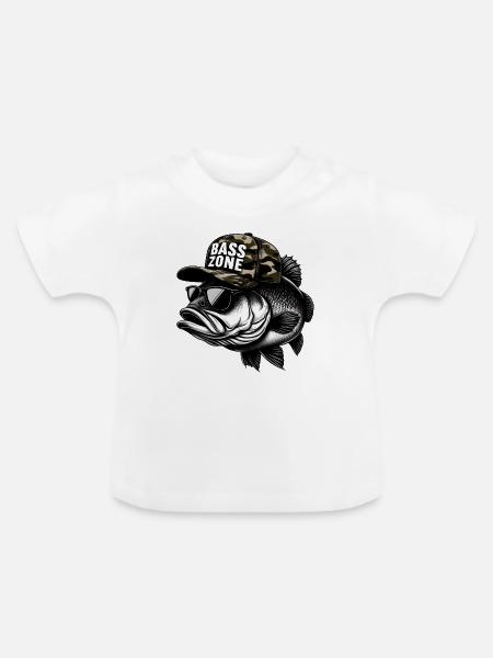 gestreifte Basszone - Baby Bio-T-Shirt mit Rundhals - Weiß