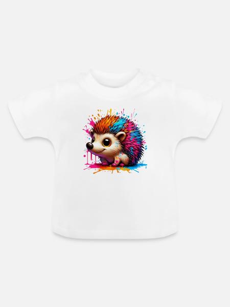 Igel - Baby Bio-T-Shirt mit Rundhals - Weiß