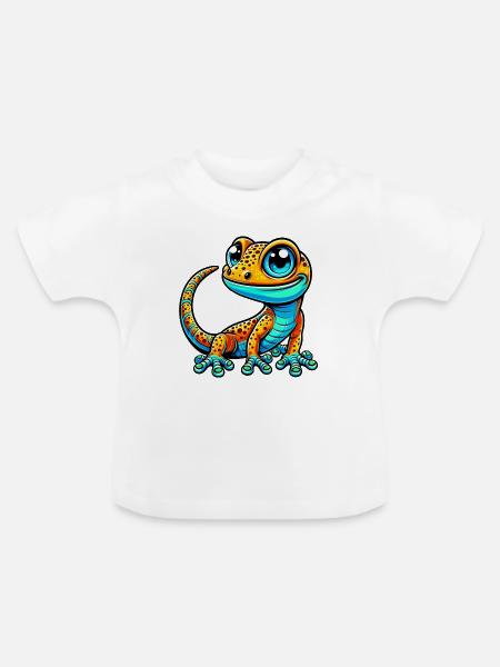 Gecko - Baby Bio-T-Shirt mit Rundhals - Weiß