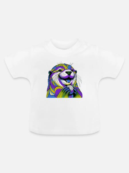 Otter - Baby Bio-T-Shirt mit Rundhals - Weiß
