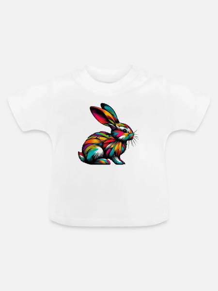 Kaninchen - Baby Bio-T-Shirt mit Rundhals - Weiß