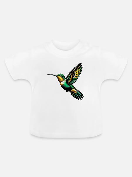 Kolibri - Baby Bio-T-Shirt mit Rundhals - Weiß