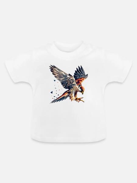 Falke Greifvogel Polygon Stil - Baby Bio-T-Shirt mit Rundhals - Weiß
