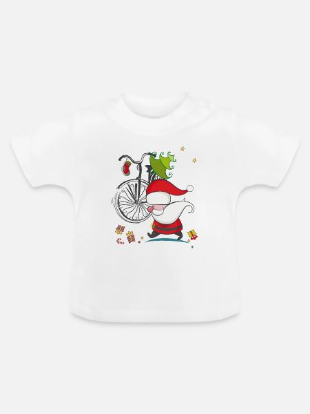 Weihnachtsmann im Stress - Baby Bio-T-Shirt mit Rundhals - Weiß