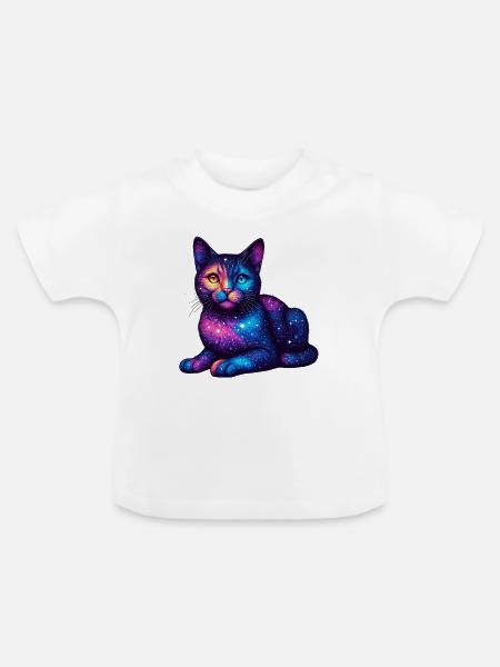 Katze - Baby Bio-T-Shirt mit Rundhals - Weiß