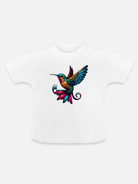 Kolibri - Baby Bio-T-Shirt mit Rundhals - Weiß