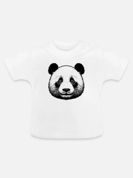 Panda - Baby Bio-T-Shirt mit Rundhals - Weiß
