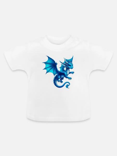 Drache - Baby Bio-T-Shirt mit Rundhals - Weiß