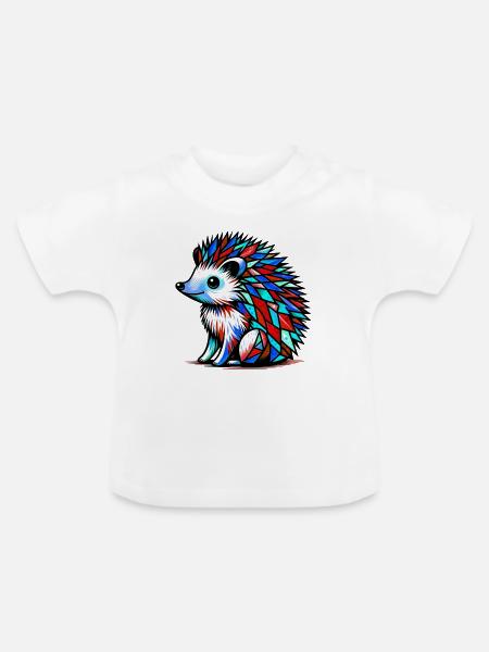 Igel - Baby Bio-T-Shirt mit Rundhals - Weiß