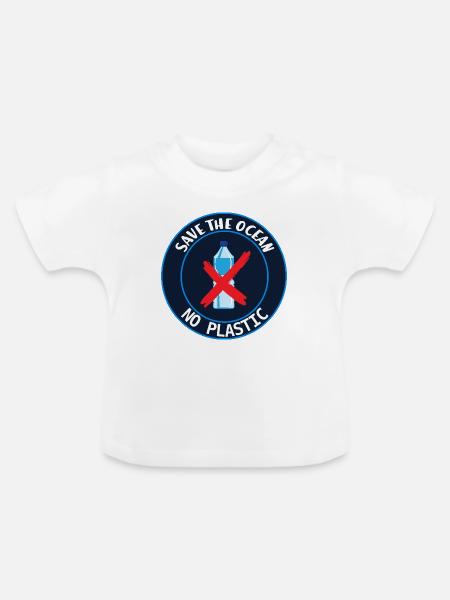 Retten Sie den Ozean - Baby Bio-T-Shirt mit Rundhals - Weiß