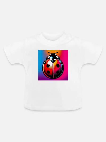 Marienkäfer - Baby Bio-T-Shirt mit Rundhals - Weiß