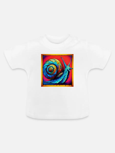 Schnecke - Baby Bio-T-Shirt mit Rundhals - Weiß