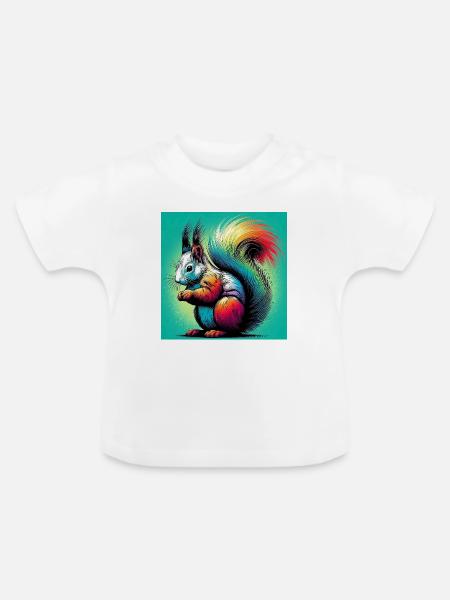 Eichhörnchen - Baby Bio-T-Shirt mit Rundhals - Weiß