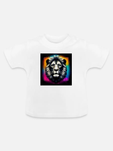 Löwe - Baby Bio-T-Shirt mit Rundhals - Weiß