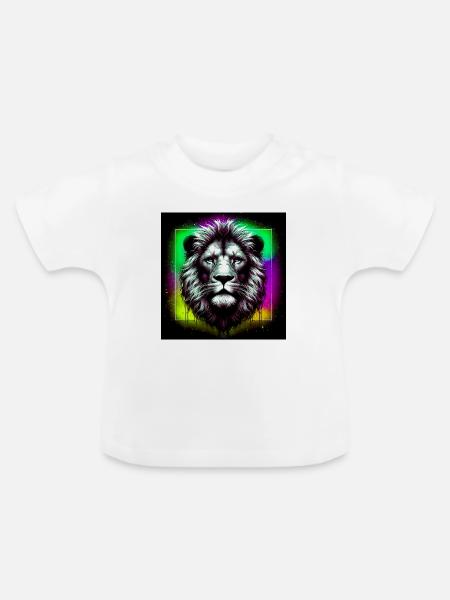 Löwe - Baby Bio-T-Shirt mit Rundhals - Weiß