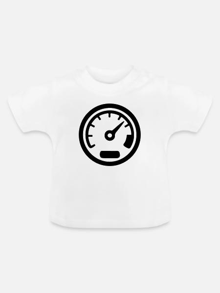 Tacho Kmh Speed Icon - Baby Bio-T-Shirt mit Rundhals - Weiß