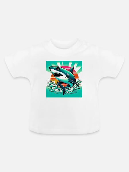 Hai - Baby Bio-T-Shirt mit Rundhals - Weiß