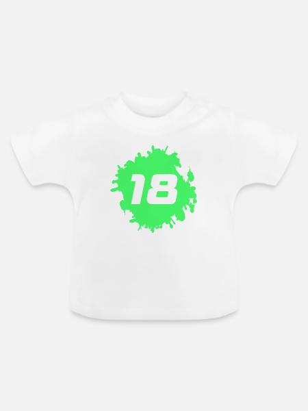 Neongrün Splatter 18 - Baby Bio-T-Shirt mit Rundhals - Weiß